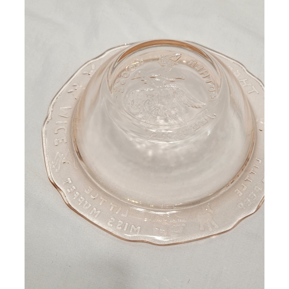 Vintage Tiara depression glass baby bowl of Mother Goose nursery rhymes. - Picture 4 of 4